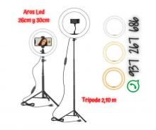 ARO DE LUZ LED 26" + TRÍPODE DE 2.10 MTS